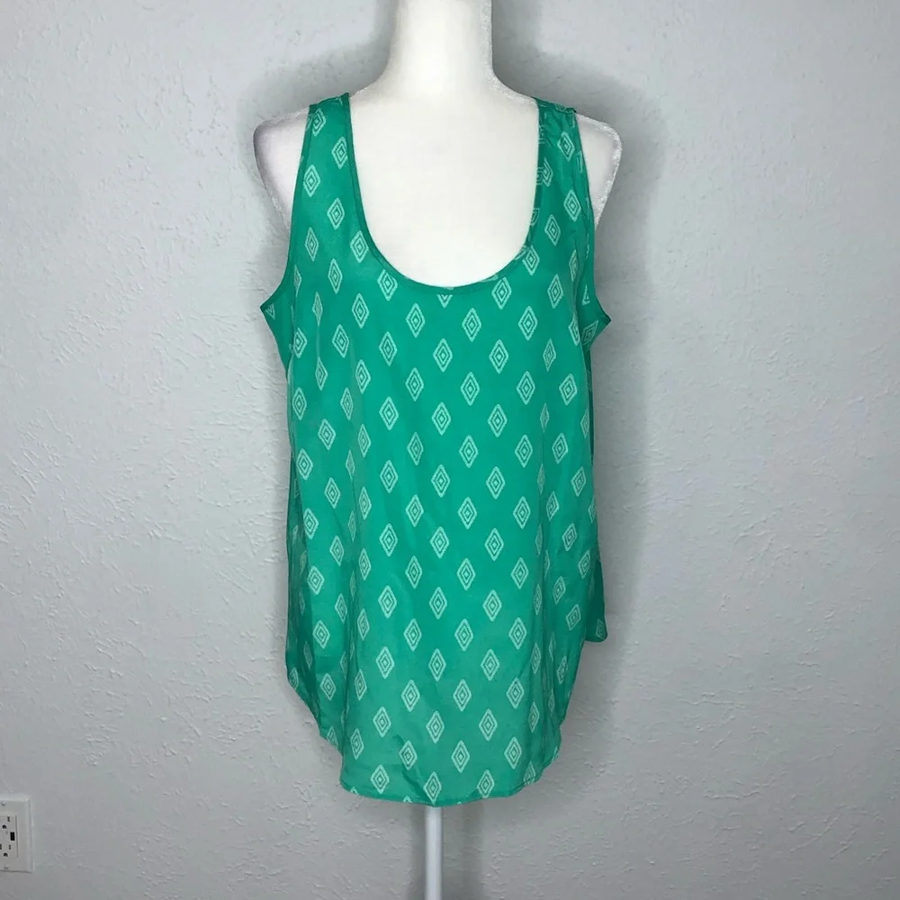 Mint Green Patterned Tank Top - Picture 2 of 15